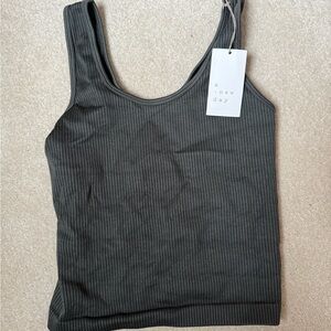 A New Day Women's Ribbed Tank Top - olive green